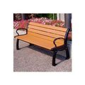 Jayhawk Plastics Frog Furnishings Heritage 5' Recycled Plastic Bench, Cedar Bench/Black Frame PB 5CEDBFHER